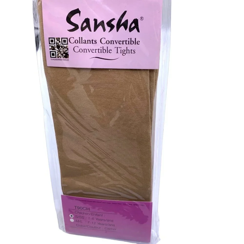 Sansha Girls Convertible Dance Skate Camel Brown Tights Lot of 3 Age 1-6